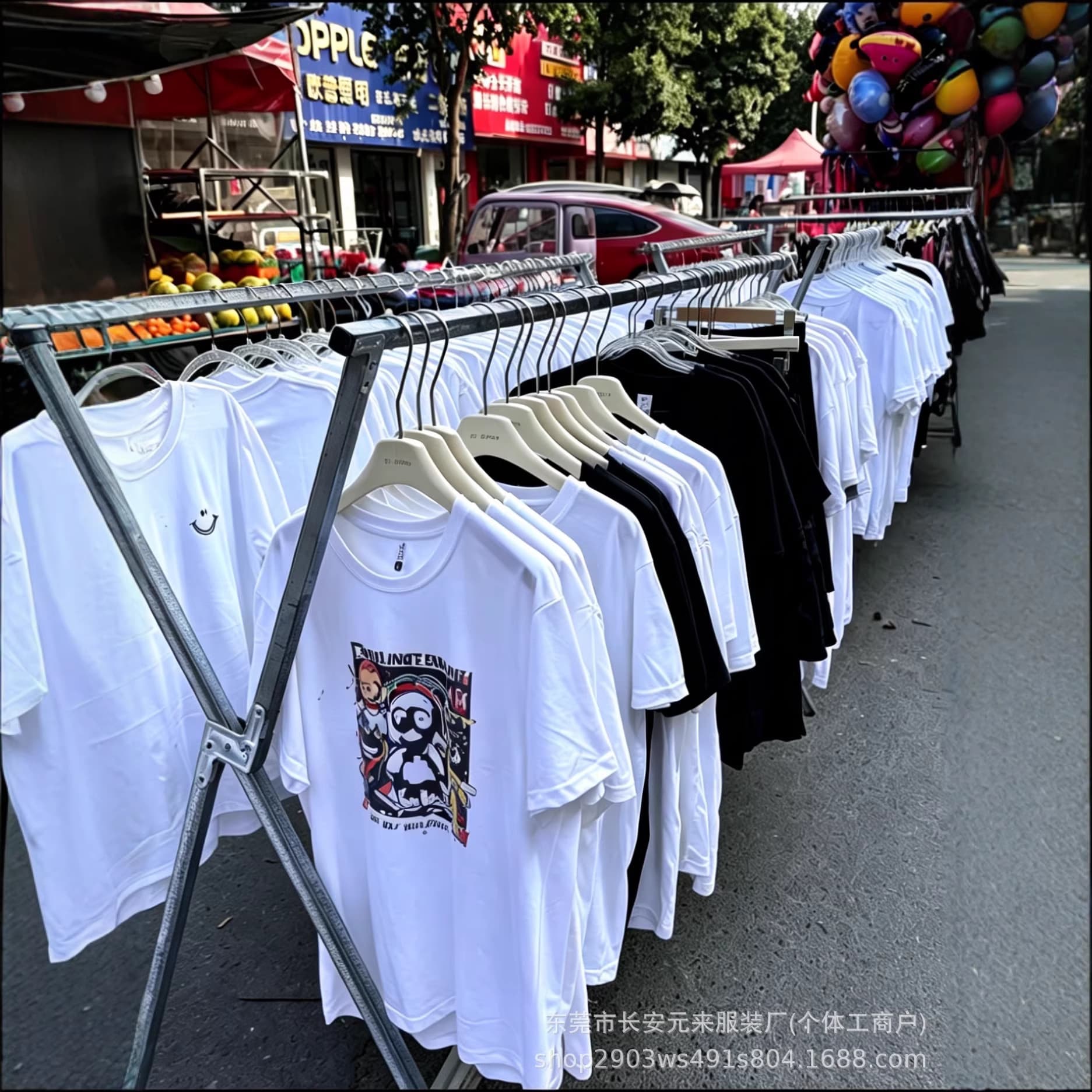 1688 Clothing Wholesale Summer Foreign Trade Men's Short-Sleeve Loose Casual T-Shirts for Street Vending and Market Stalls