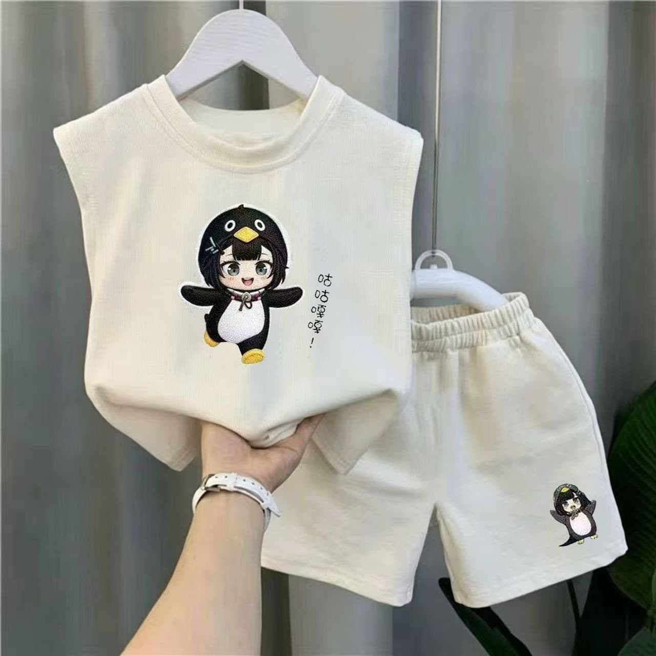 Gu Gu Ga Ga Penguin Cartoon Anime Summer Set Vest Shorts Baby Thin Sleeveless Top 12