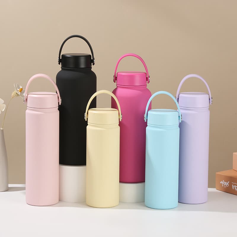 Cross-border 304 stainless steel thermos cup handle portable sports water cup large capacity space bottle sports water bottle wholesale