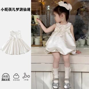 Girls Summer Dress 2026 New Style Baby Girl Premium Birthday Gown Princess Dress Children Vest Dress