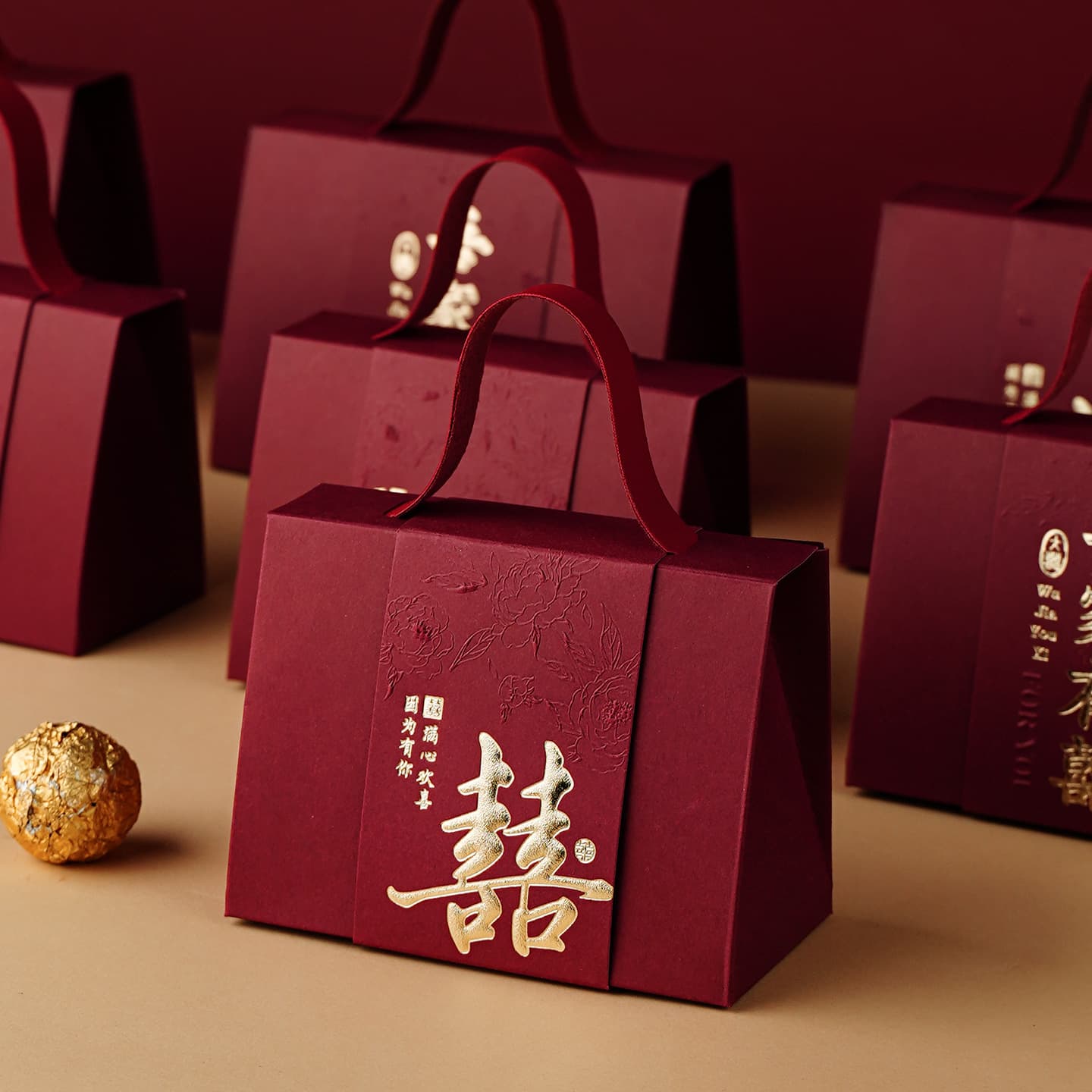 Wedding Candy Box 2025 New Candy Gift Box Gift Box Empty Box High-End Wedding Chinese Style Wedding Candy Bag