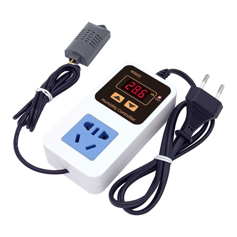 W2023 Electronic Humidity Controller, US Standard Humidity Control Outlet, Wall-Mounted 220V Humidity Controller