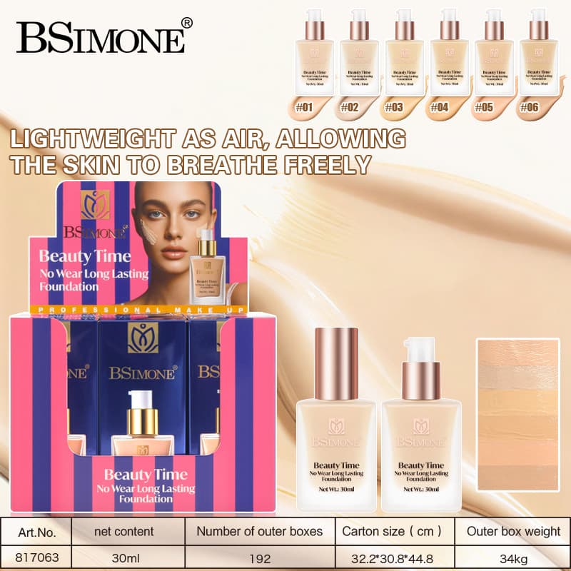 Cross-border Liquid Foundation Concealer Long-lasting Sweat-proof Natural Coverage Moisturizing Setting Waterproof Beauty Makeup Contour Foreign Trade Wholesale