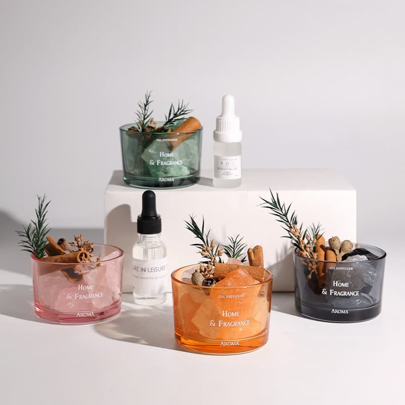 Aromatherapy Diffuser Stone, Flameless Reed Diffuser, Home Bedroom Scented Crystal Stone Decoration, Niche Premium Dried Flower Gift