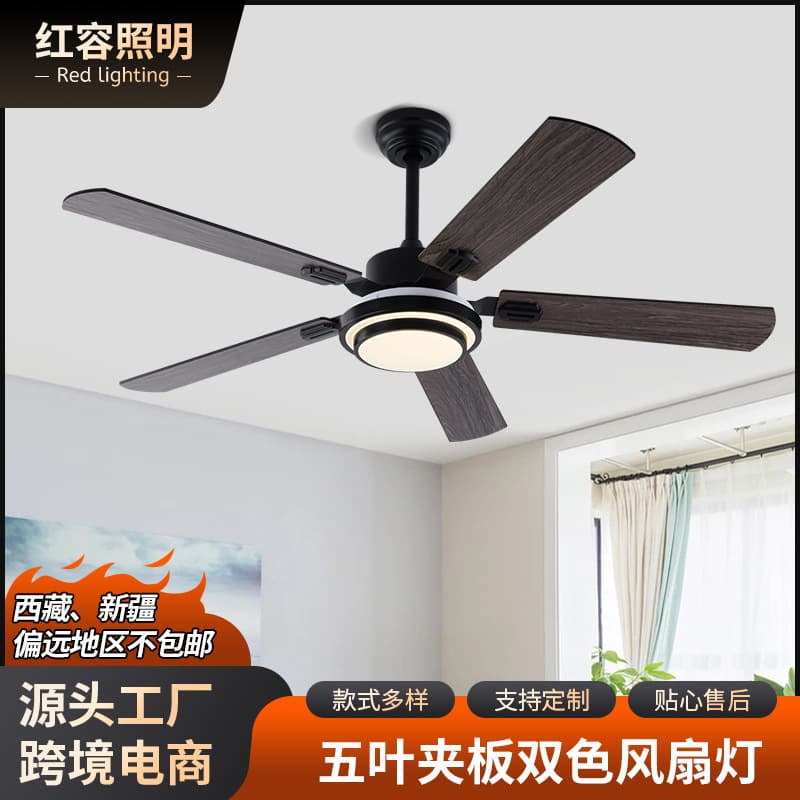 European Ceiling Fan Light for Bedroom Living Room Large Size Variable Frequency High Power Fan Light Integrated Fan Wholesale-1170