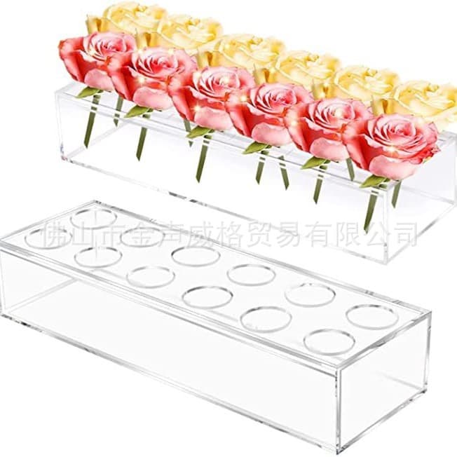 Modern Acrylic Vase Arrangements, Wedding and Dining Table Transparent Decor Pieces