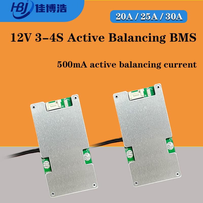 3-4S 20A 25A 30A Li-ion Active Balance BMS Board for Battery