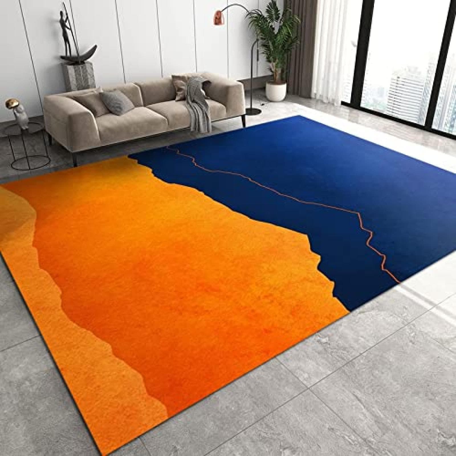 Cross-border modern minimalist rug for living room, coffee table, sofa, bedroom, large area carpet, customizable with label