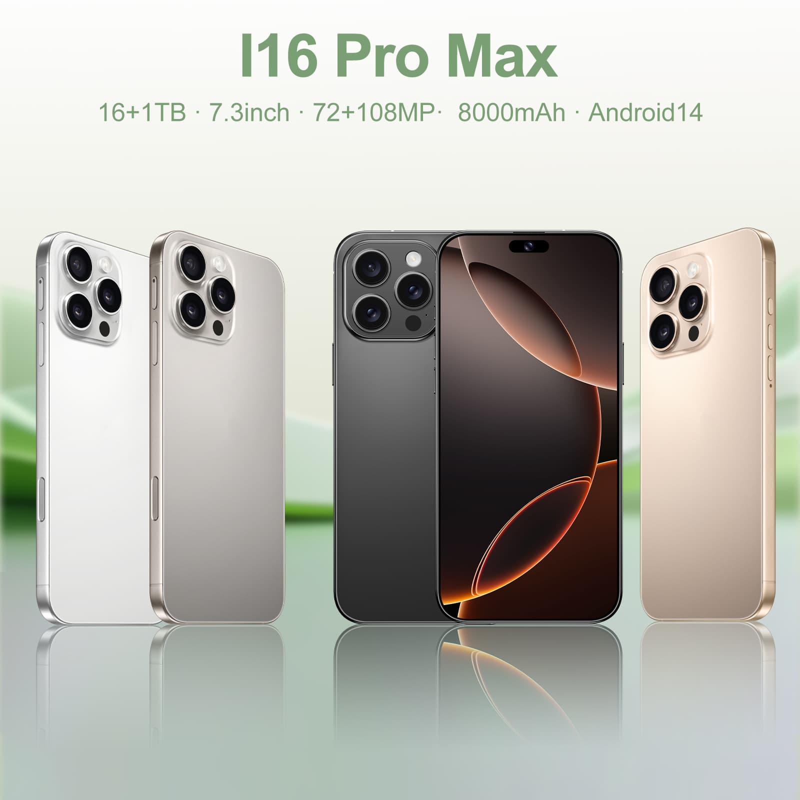 New Cross-Border Phone i16 Pro Max 7.3 inch In-Cell Foreign Trade Smartphone Screen 16+1TB Android Phone