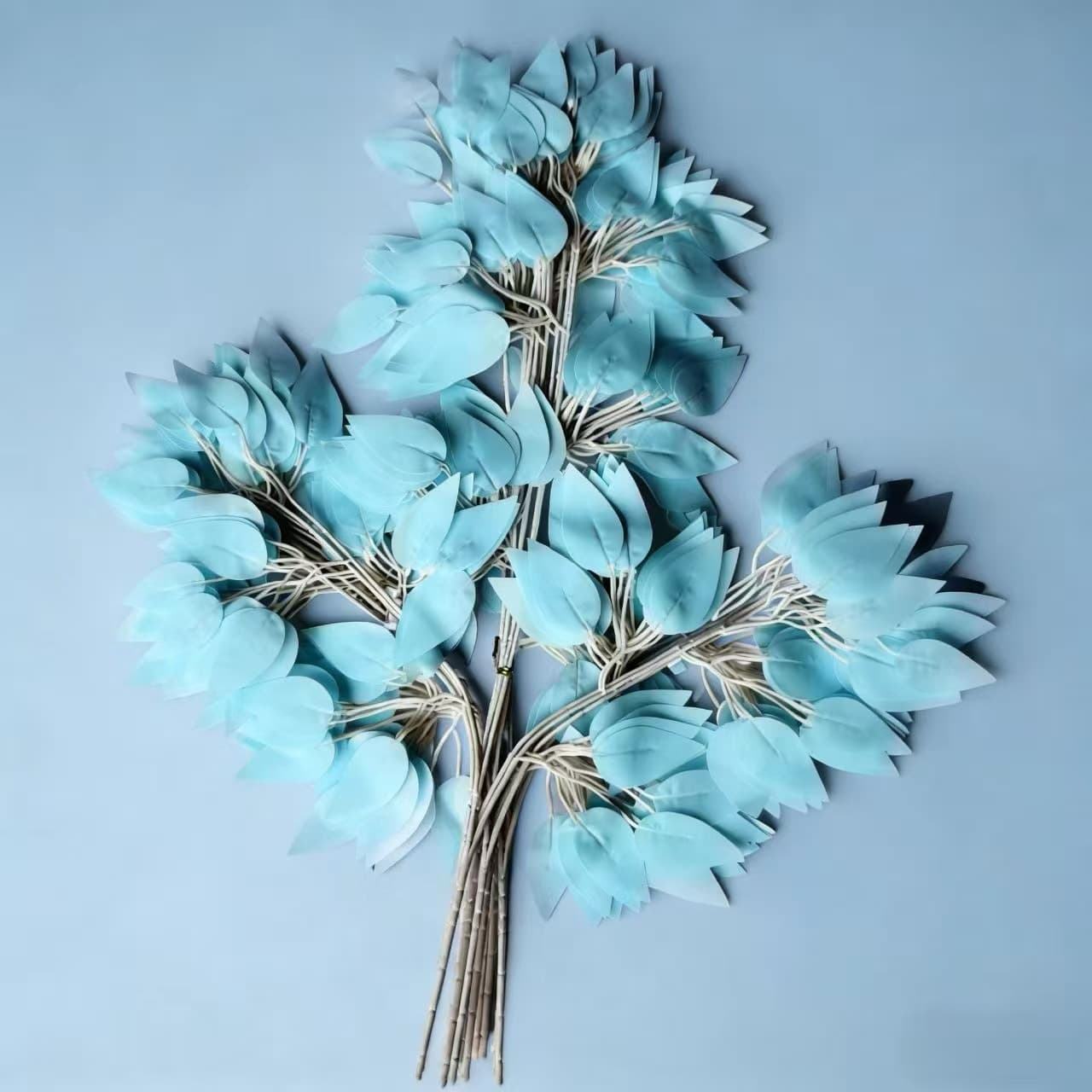 Artificial Branches Leaves Plastic Plants Fake Red Maple Leaves Decorative Ginkgo Banyan Leaves Fake Foliage Greenery Engineering Landscaping