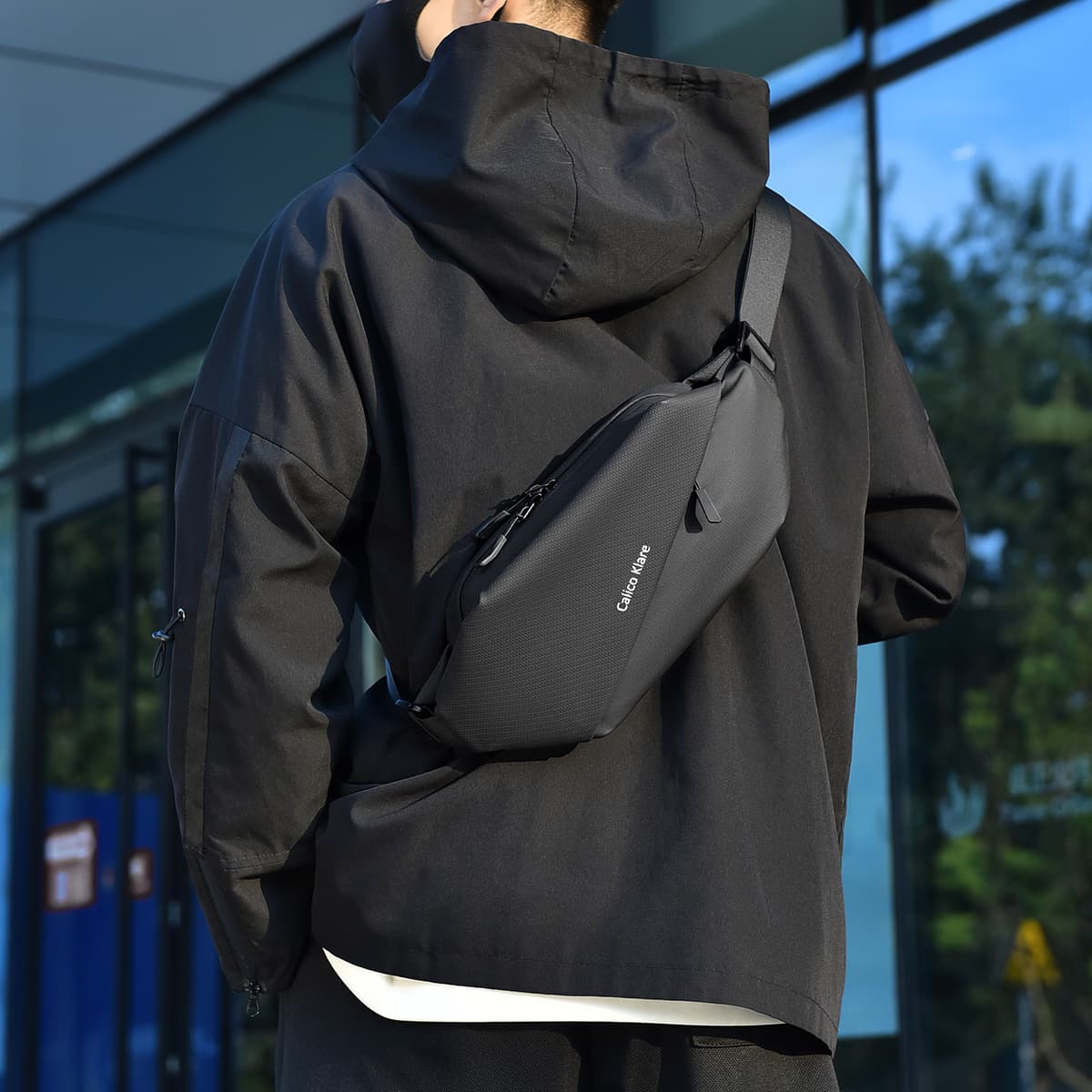 Casual Men's Crossbody Bag Lightweight Large Capacity Chest Bag Small Backpack Sport Waterproof Single Shoulder Bag Trendy Mobile Phone Waist Bag