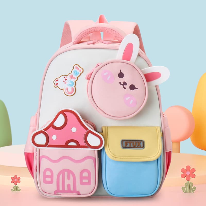 New Cartoon Backpack Cute School Bag for Kindergarten Students Kids Ages 3-6 Large Capacity Spine-Protecting Backpack