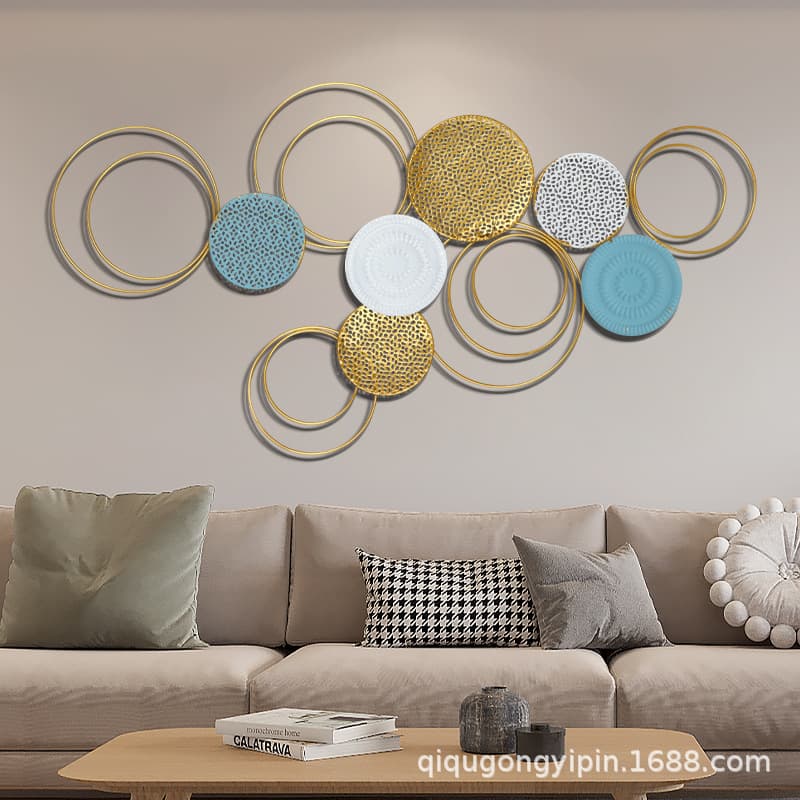 Nordic Light Luxury Iron Art Wall Decor Living Room Bedroom Wall Surface Decoration Creative Sofa Background Hanging Large