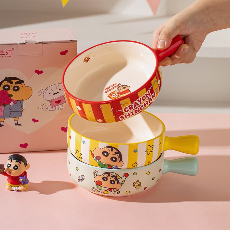 [Modern Housewife & Crayon Shin-chan] Ramen Bowl with Handle, Personal Bowl for Fruit, Soup, Noodles, Baking