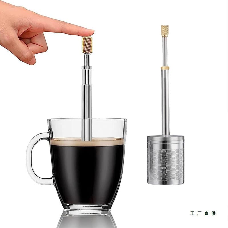 Stainless Steel Coffee Press Filter FinalPress Mesh Tea Infuser Telescopic Portable Coffee Brewer