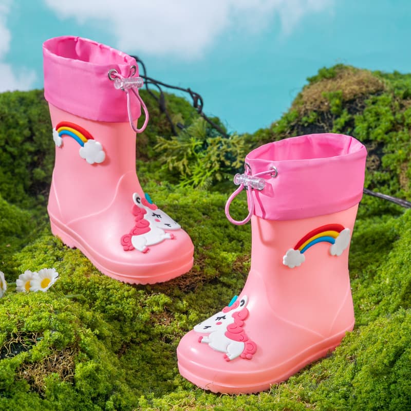 Children's Rain Boots for Boys and Girls, Lightweight Anti-slip Water Boots for Ages 2-10