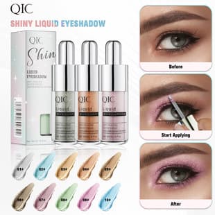 QIC Qinicai Ten-Color Liquid Eyeshadow, Shimmering Pearl, Stage & Festival Single-Color Liquid Eyeshadow, Cross-Border Makeup Bestseller