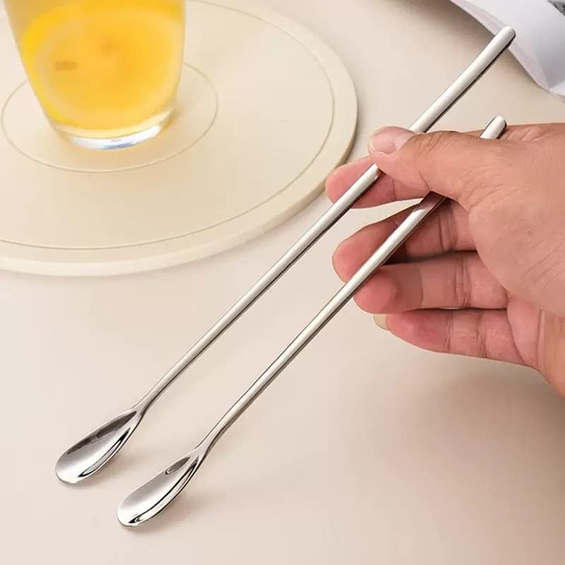 316L Stainless Steel Coffee Spoon Long Handle Stirring Spoon Exquisite Light Luxury Small Spoon Honey Spoon Milk Tea Dessert Stirrer
