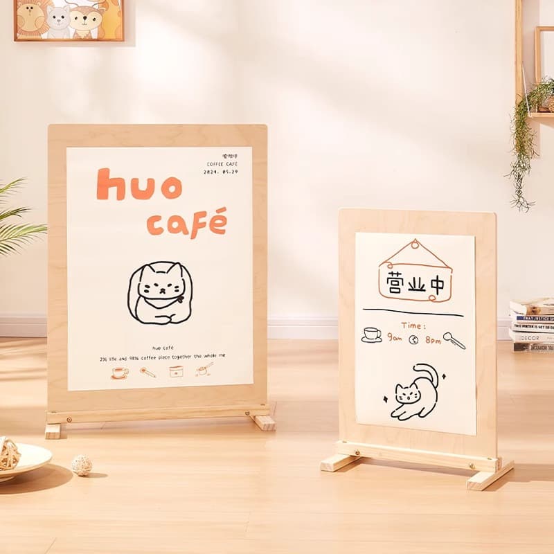 Solid Wood Poster Stand Floor-standing Advertising Display Easel for Shopping Mall Entrance