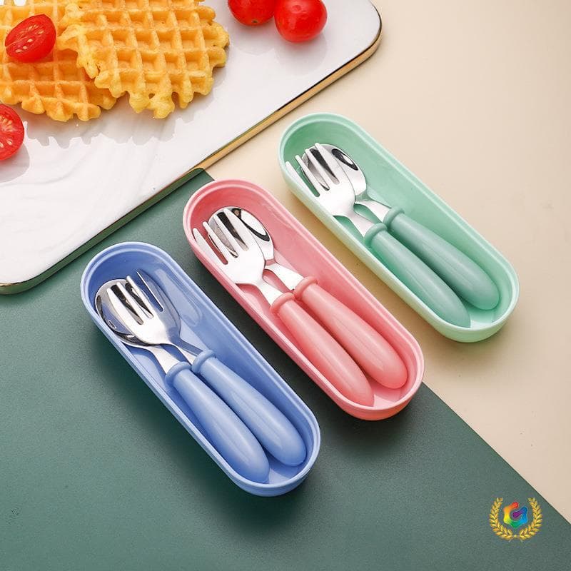 304 children's tableware set stainless steel baby eating spoon children's tableware fork table fork