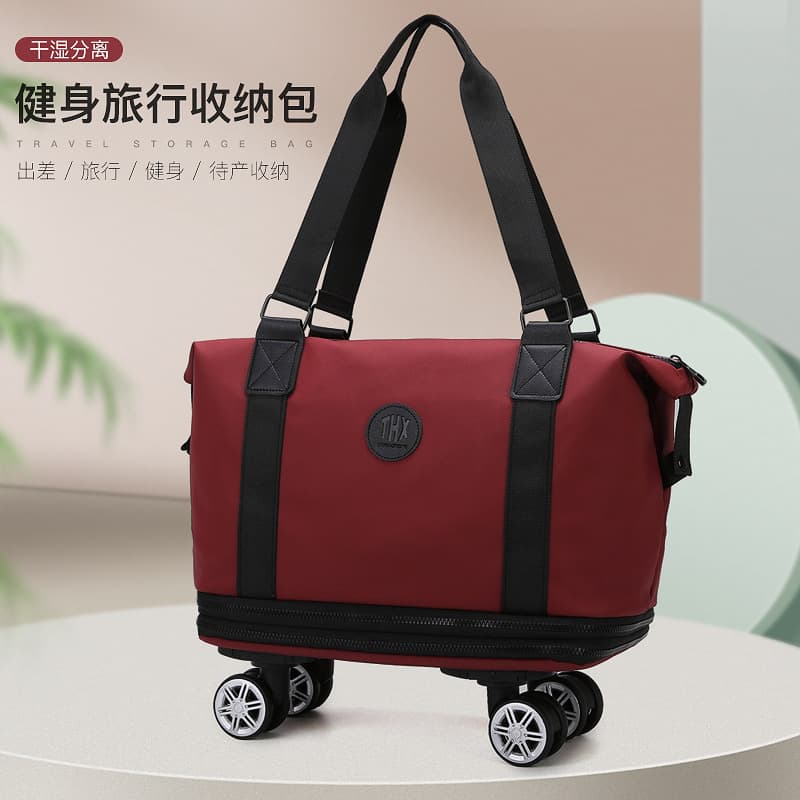 Cross-border travel bag, portable universal roller, large capacity, business trip storage luggage bag, can be put into trolley case wholesale