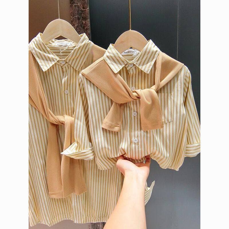 2026 New Spring/Fall Fashion Family Matching Poncho Shirt for 3-4 People, Mother-Child Set, Stylish Faux Two-Piece