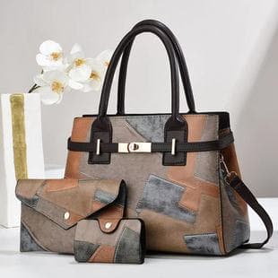 3-Piece Mother-Child Handbag Set, Large Capacity Women's Shoulder Crossbody Bag, Commuter Tote Bags