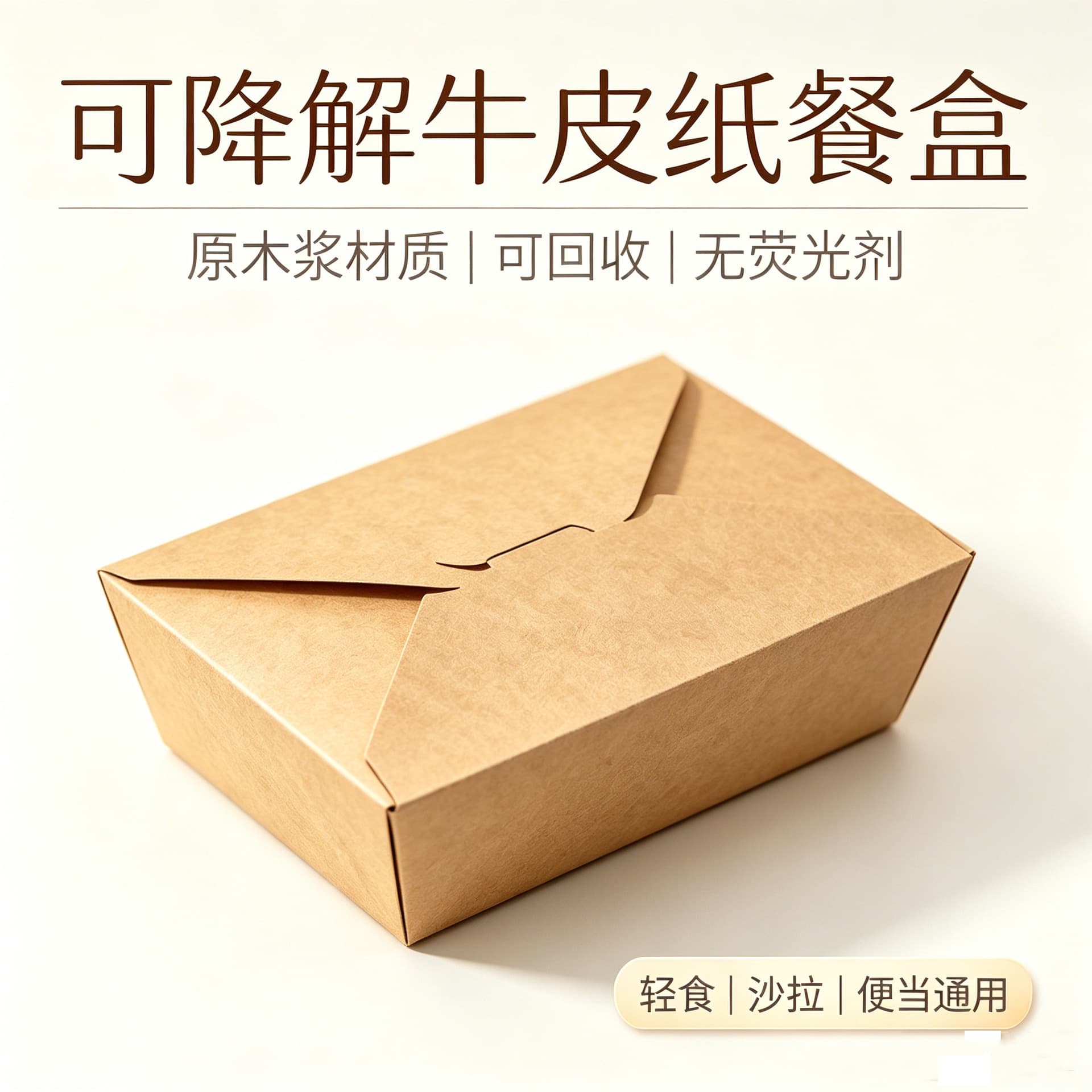 Takeaway Kraft Paper Packaging Box Custom Commercial Disposable Oil-Proof Lunch Box Fried Light Snack Packaging Box Wholesale