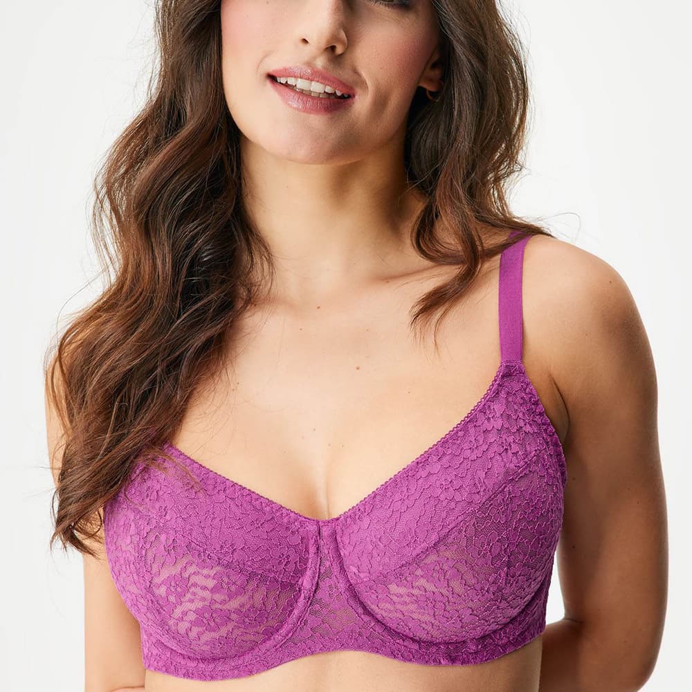 Plus size ultra-thin lace single-layer full coverage comfortable bra customization, full package service, custom design, fast sampling.