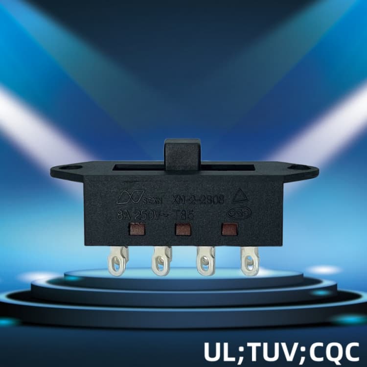XN-2-2308 Three-Position Slide Switch for Vacuum Cleaner, Hair Dryer, Blender, and Appliance Power Toggle Switch