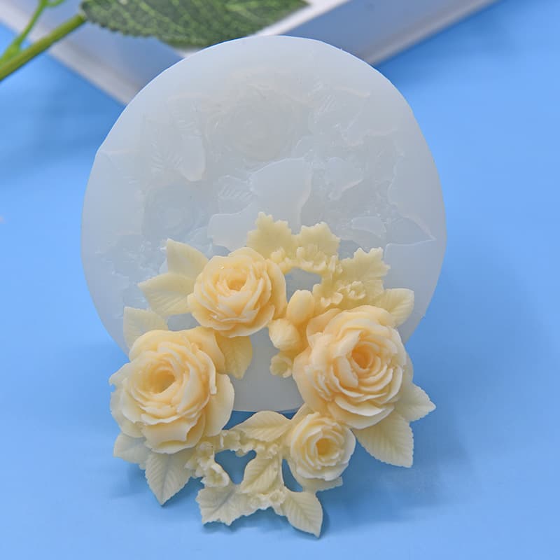 Rose Wreath Shaped Silicone Mold Baking DIY Cake Mold Soap Fondant DIY Candle Silicone Mold
