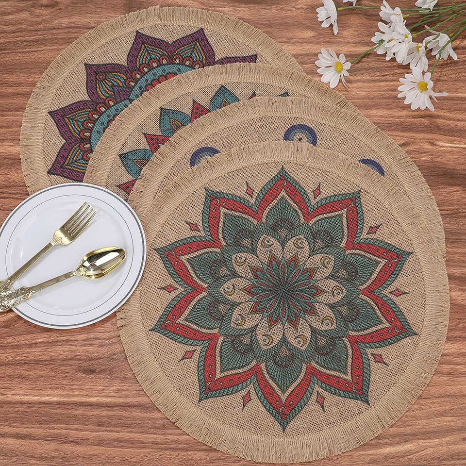 Color printed placemats, dining table insulation mats, coasters, high temperature resistant placemats, outdoor placemats, product display mats, simple mats