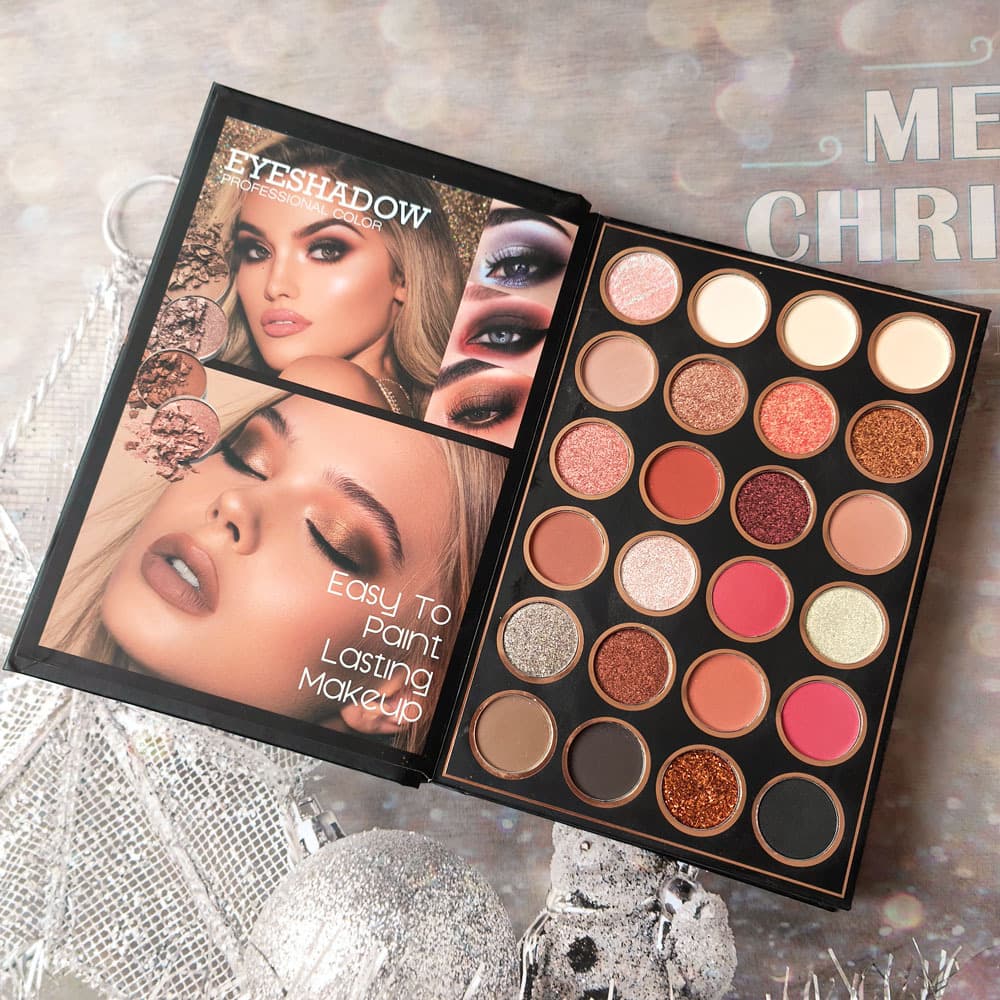 48-Color Ins Viral 4-Layer Multifunctional Book Eyeshadow Palette with Highlighter, Blush, Contour, and Lip Gloss, All-in-One Eyeshadow