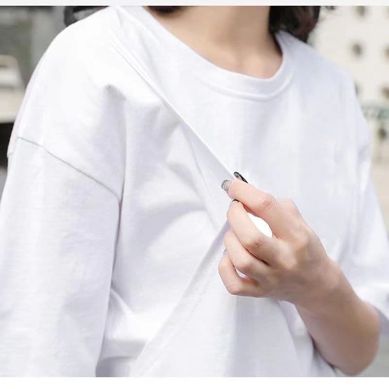 Maternity T-Shirt Plus Size Loose Fit Nursing Breastfeeding Outerwear Confinement Top Tide Feeding Top Outdoor