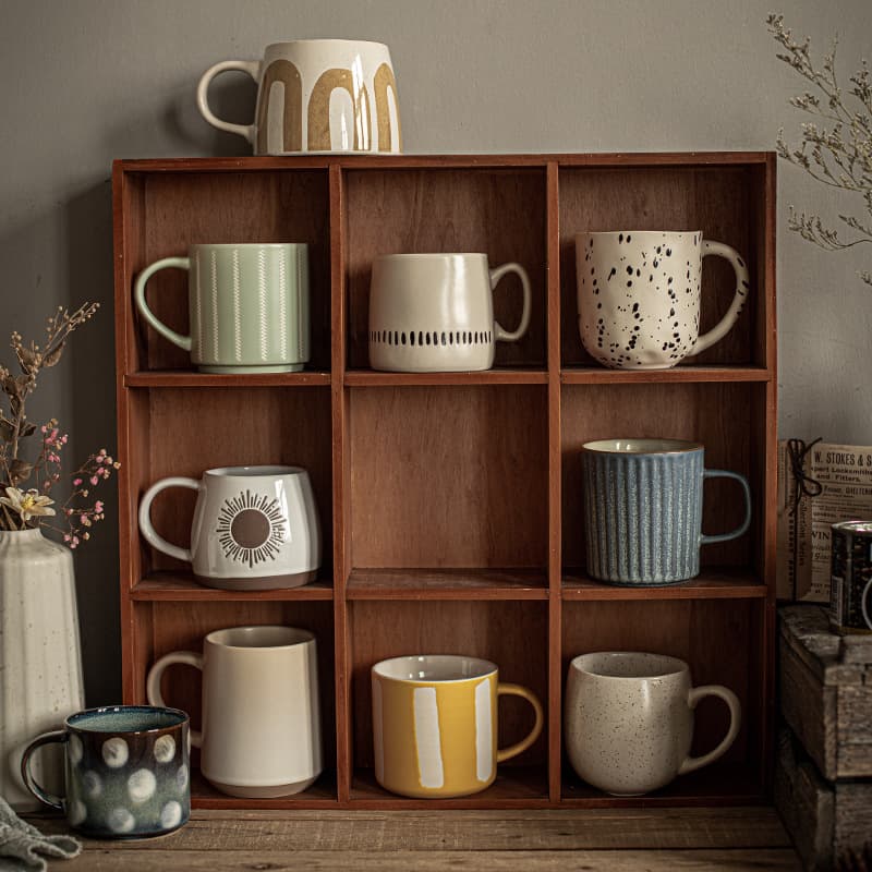 High-looking mug, universal Japanese-style retro breakfast cup, coffee cup, ceramic large-capacity cup batch