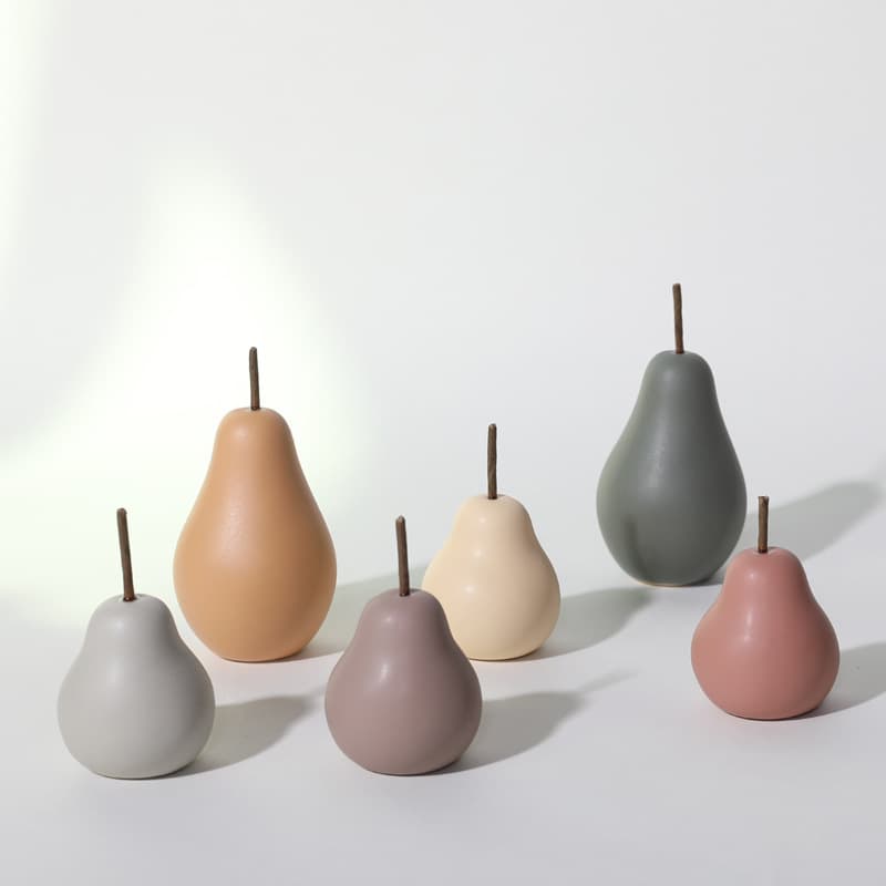 Nordic Ins Style Small Fresh Ceramic Pear Ornament Home Decoration Creative Living Room Office Decoration Wholesale