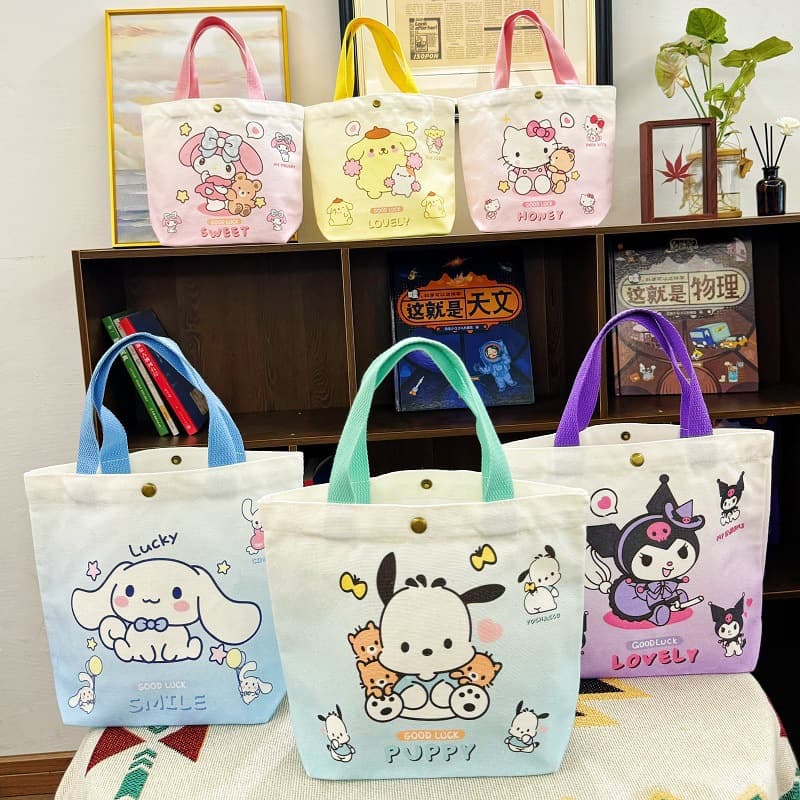 Canvas bag female student handbag 2024 new small tote bag fashionable outing sundries work lunch bag