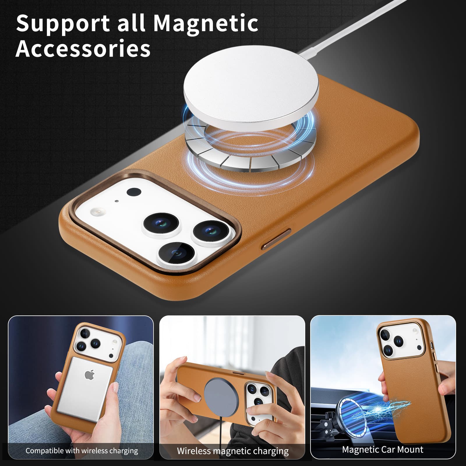 Strong Magnetic Case for iPhone 17 Pro, Full Button Coverage, 15 Plus Compatible, iPhone 16 Pro Protective Cover
