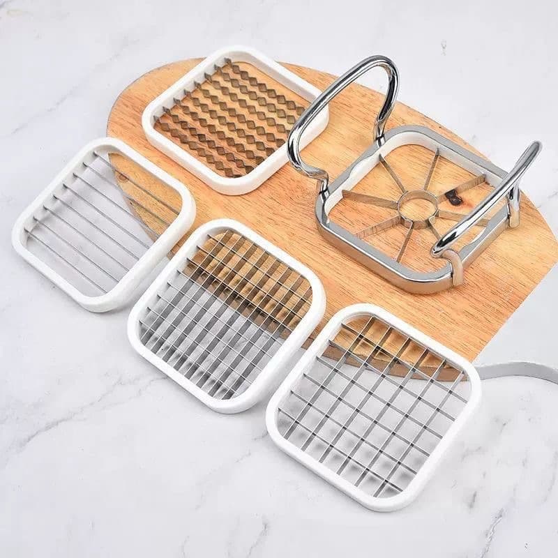 In Stock Stainless Steel 5-in-1 Multi-Function Fruit Cutter Apple Slicer French Fry Cutter Carrot Stripper