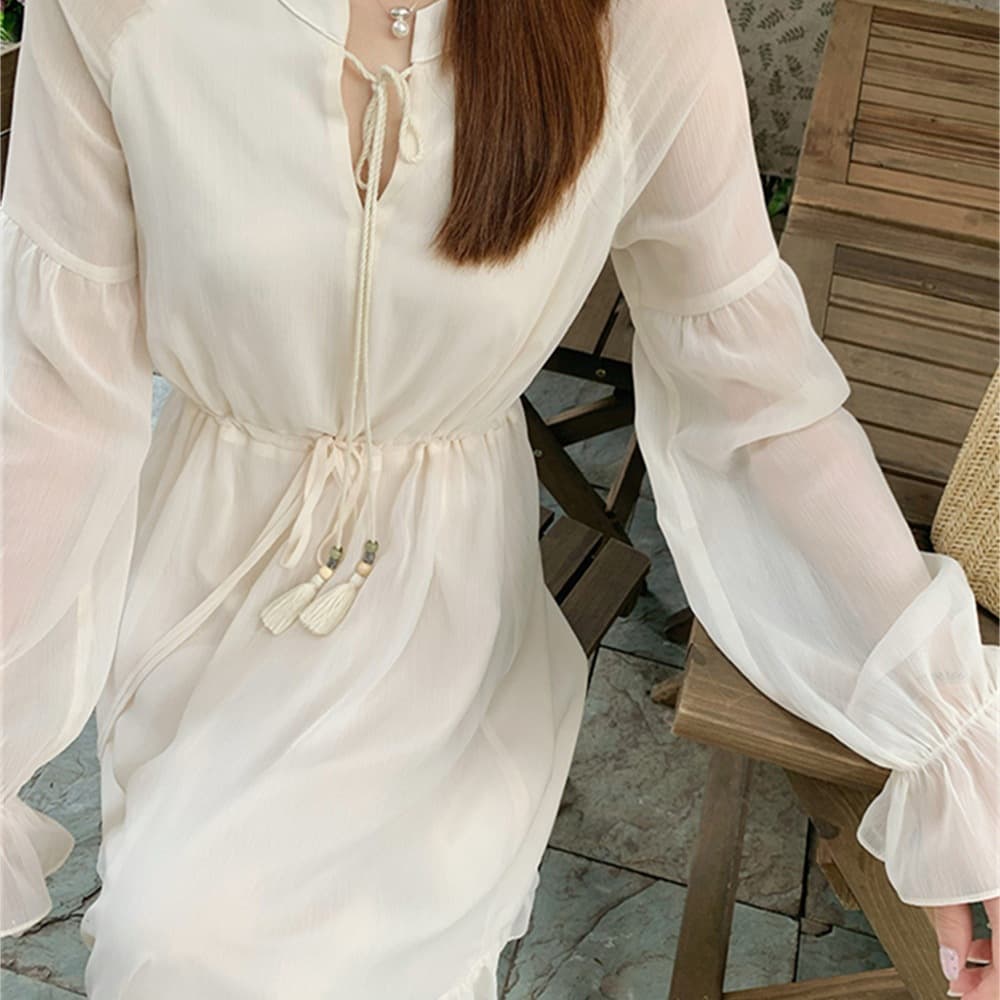 European and American Cross-border Amazon Sweet Gentle Style Dress, Korean Version, Elegant Waist-Slimming Short Skirt, Lace A-Line Dress