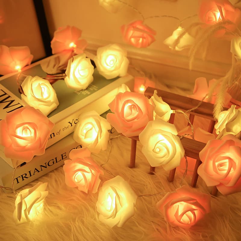 Cross-border new LED simulation rose light string small lanterns Valentine's Day wedding romantic proposal confession decorations