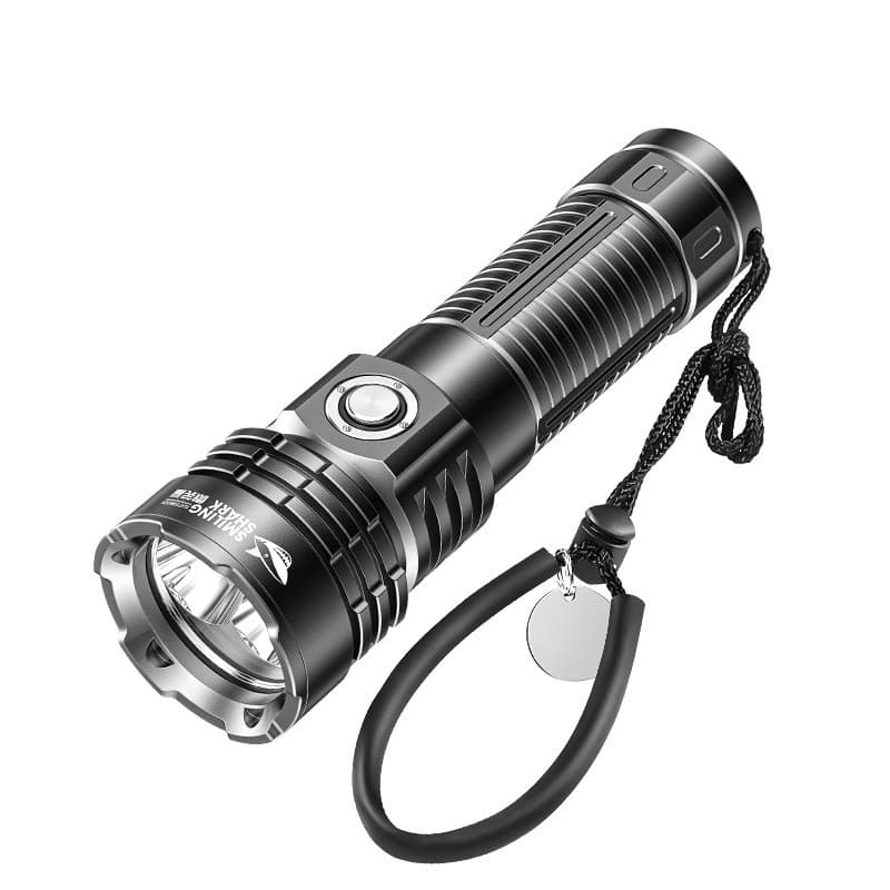 New Cross-Border Diving Flashlight, Yellow Light for Beachcombing, Rechargeable, Ultra-Bright, Waterproof, Professional Deep Sea Diving Underwater Light