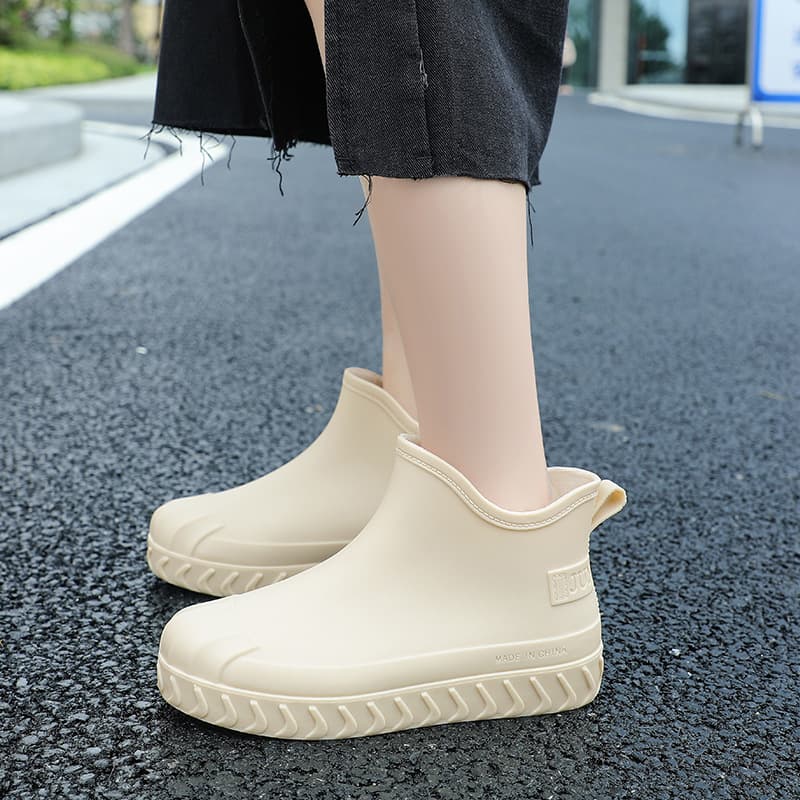 British Fashion Waterproof Rain Boots, Urban Rain Boots for Commute, Kitchen Women's Work Shoes, Short Boots