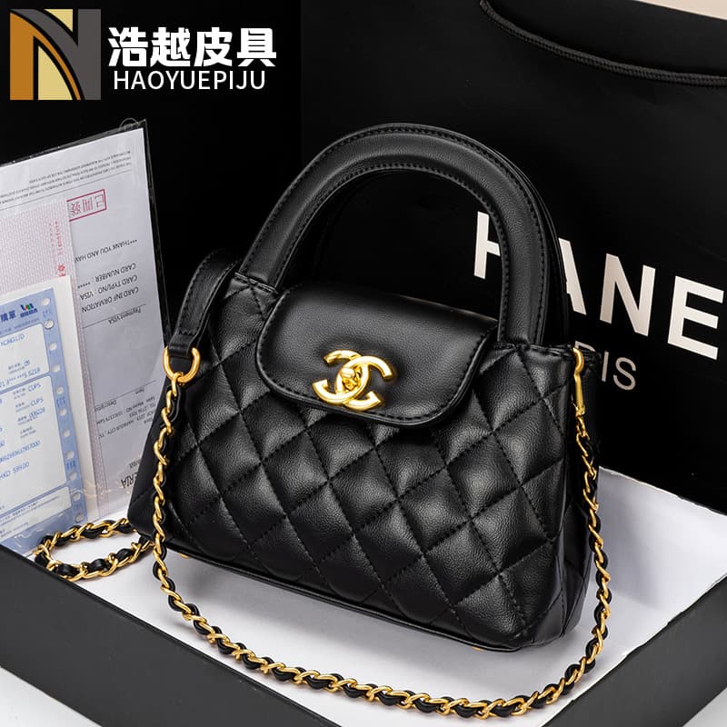 Xiaoxiang Style 23k Handbag Women's 2025 Spring and Summer Xiangjia New Arrival Diamond Plaid Chain Bag Fashionable Genuine Leather Crossbody Bag