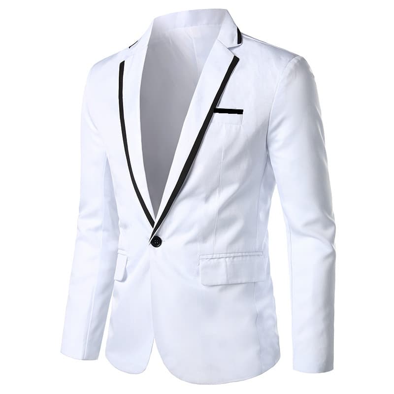 2024 Cross-border Casual Suit Jacket, Long Sleeve, Slim Fit, Solid Color, Simple, Loose Fit, Patchwork Suit Jacket for Men