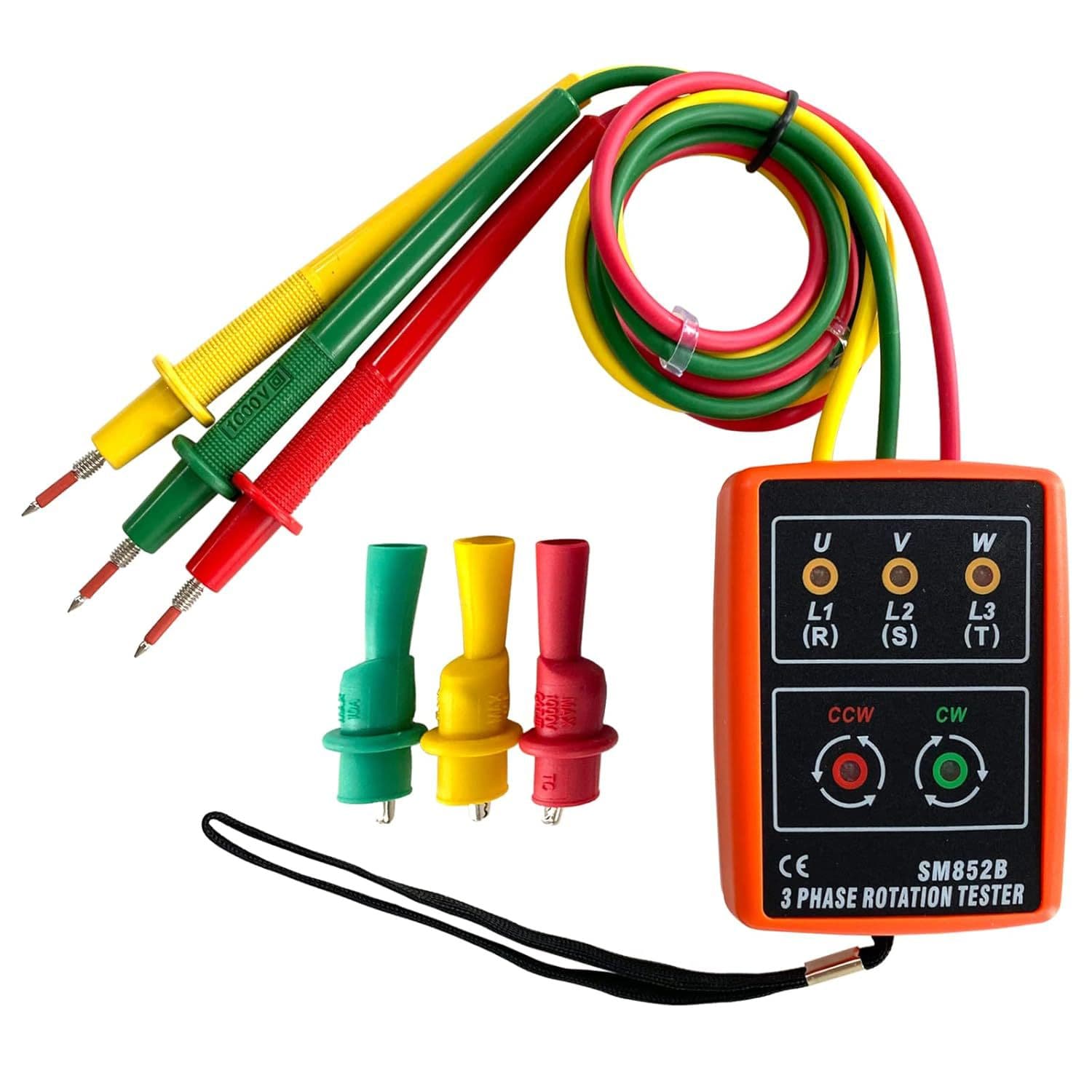 SM852B phase sequencer three-phase electrical phase meter AC and DC phase sequence table missing phase detector circuit detector