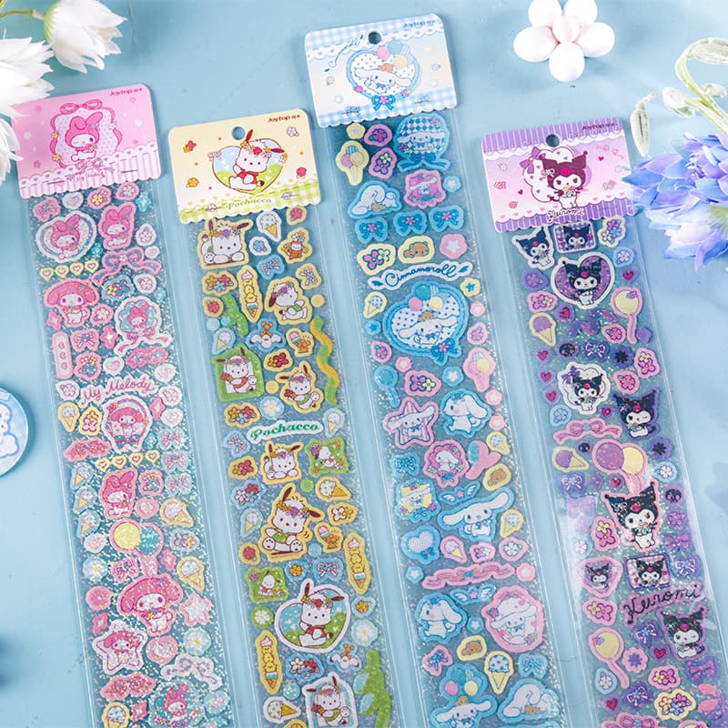 Genuine Sanrio Stickers Long Stickers Kurome Cute Children Cartoon Handbook Decoration Girls Birthday Gift