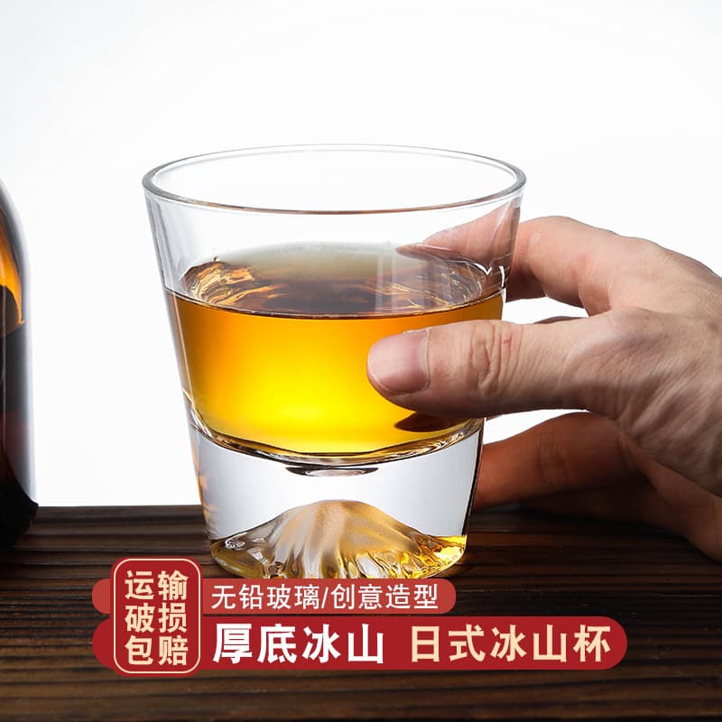 Nordic Style Ins Mount Fuji Glass Cup, Household Drinking Glass, Heat-Resistant Water Cup, Creative Snow Mountain Cup, Wine Glass