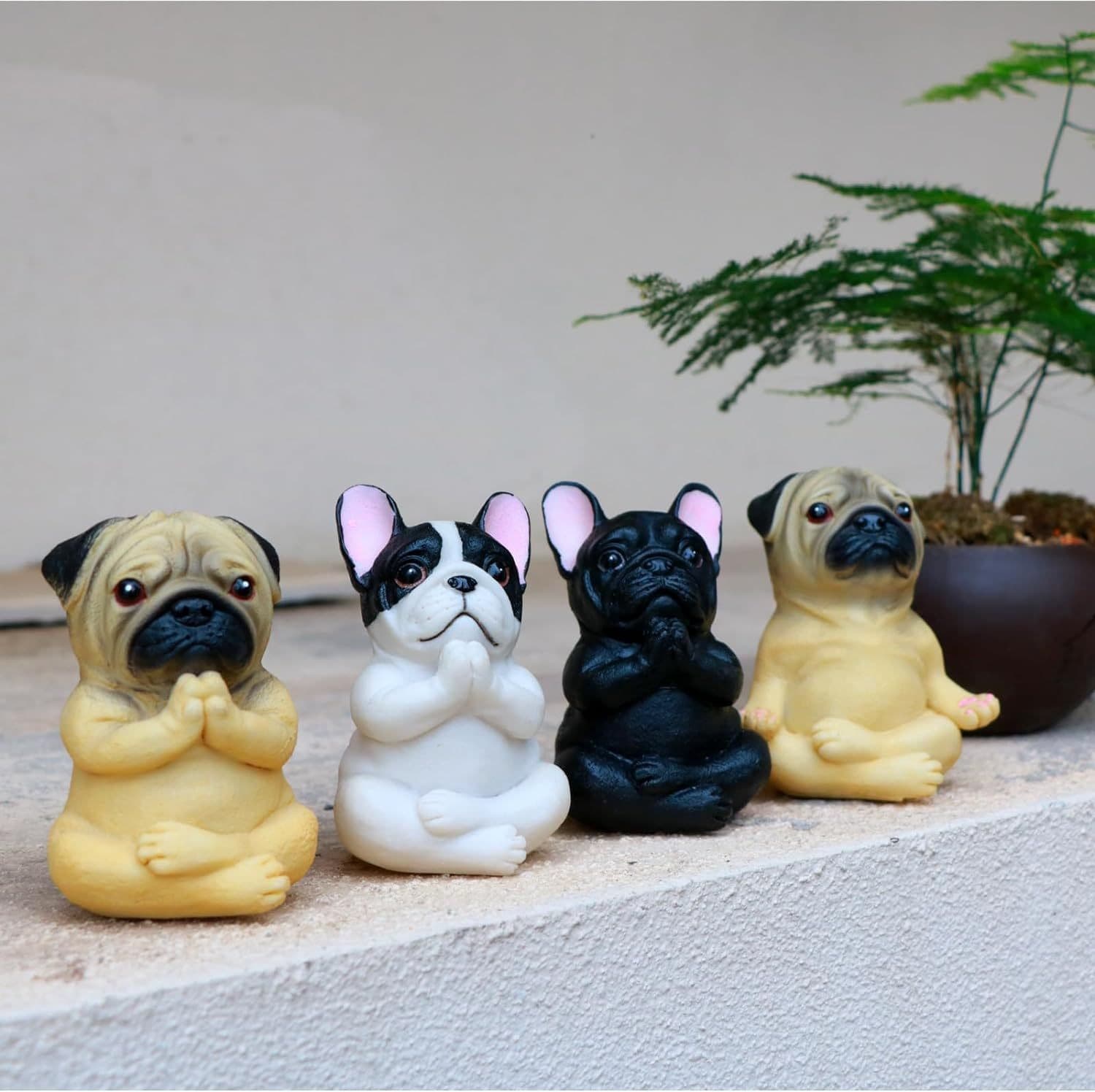 Cross-border New Meditation Dog Statue Decoration Resin Outdoor Figure Home Office or Car Accessory Gift