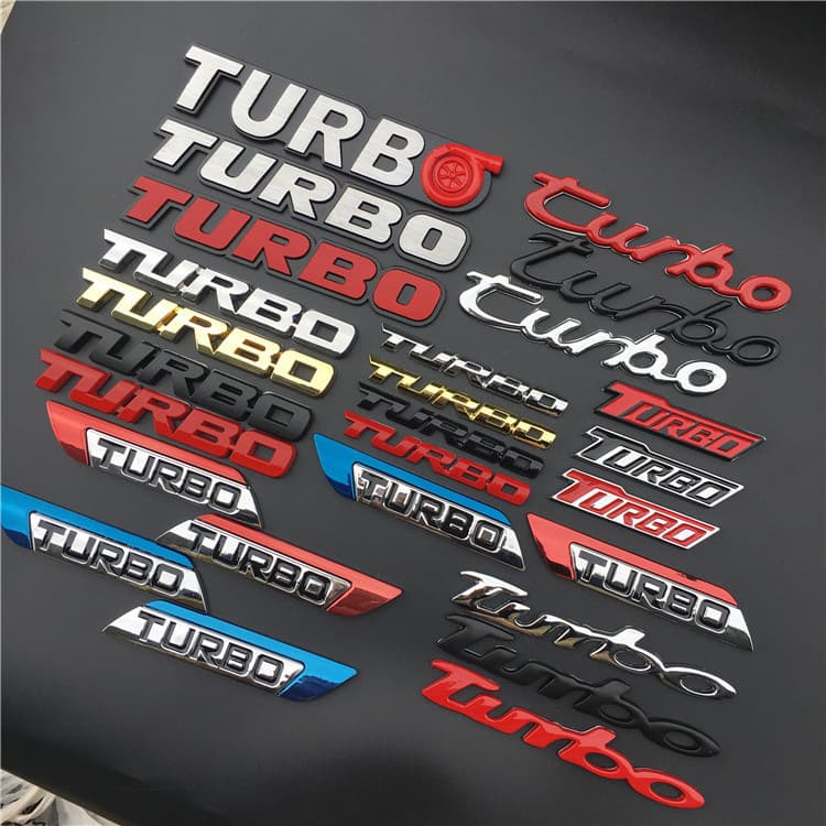 One piece drop shipping turbocharged TURBO car label 3D three-dimensional metal body label fender side label car sticker